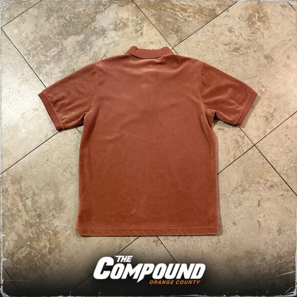 Supreme x Lacoste - SS18 Velour Polo Tee - Light Maroon - Medium - Used - Picture 6 of 7